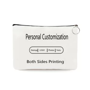 Personal Custom DIY Logo Makeup Bag Pouch Women Canvas Cosmetic Bag Toiletries Organizer Wedding Birthday Party Gift Photo Text