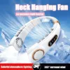 Hanging Neck Fan Ice Magnet Cooler Digital Display Rechargeable Air Conditioner Neck Ventilator With Colorful Light strong wind