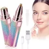 2 In1 Rechargeable Facial Hair Removal and Eyebrow Shaver - Face Lips Body Painless Facial Razor with Built-in LED Light USB
