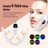 EMS Face Slimming Device Double Chin V Shape Lift Belt 5 Color Lights Hot Compress Face Vibration Massager With Remote Control
